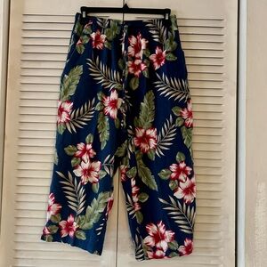 SunBay Cottons petite Floral Print Wide-Leg Pants